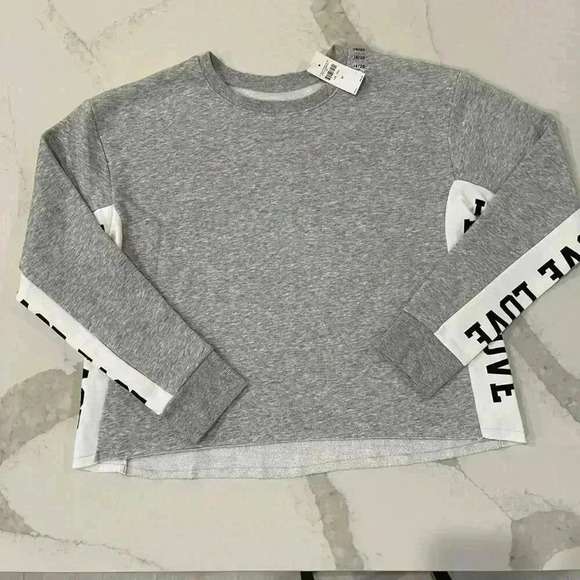 Justice Girls Active NWT GrayWhite Oversized Sweatshirt 18/20 NWT Tank 14/16 Set - Picture 3 of 8